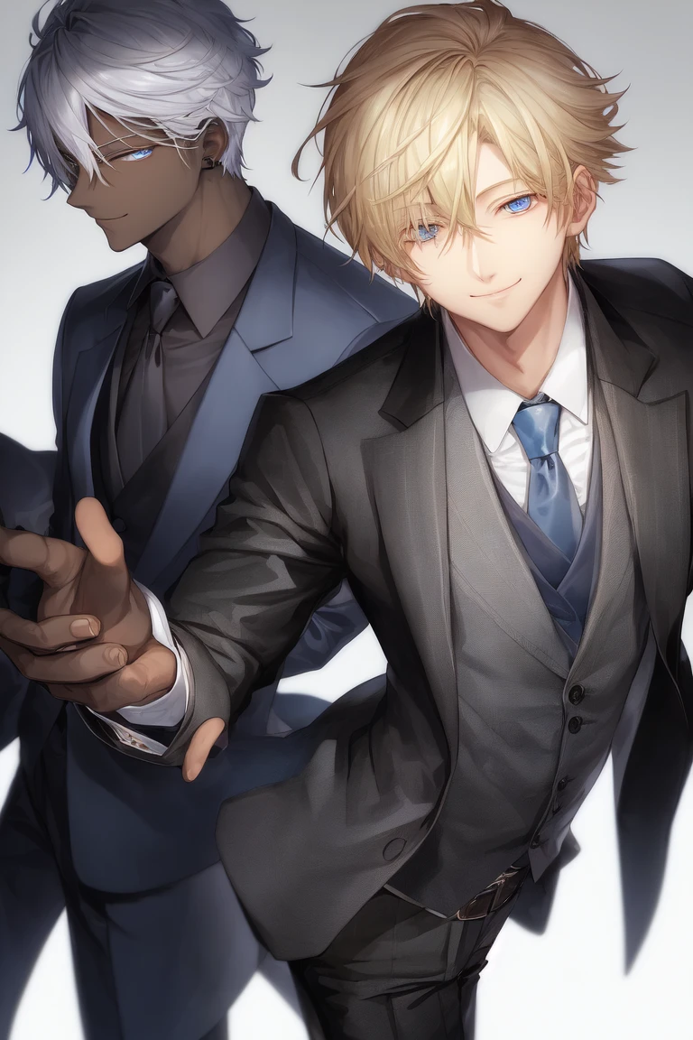 [Holara] 短发 大笑 高 杰作 晒黑的皮肤 男人 西装 [插画]